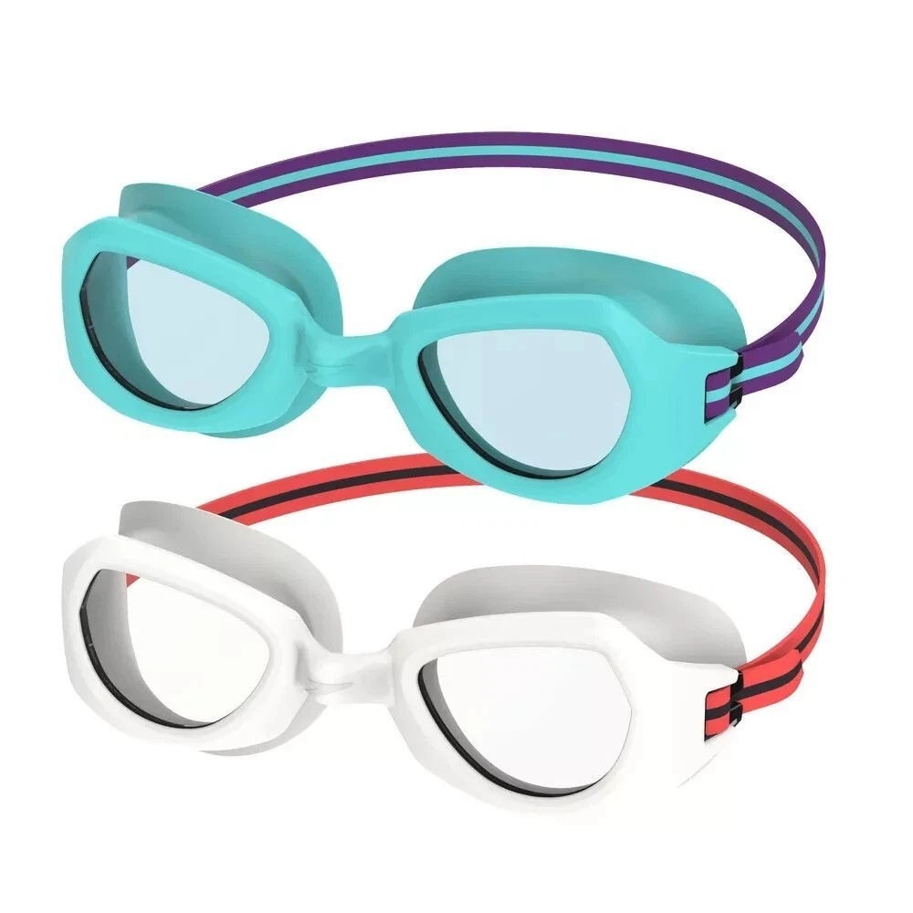 Speedo 2-Pack Junior Ages 6-14 Sprinter Swimming Goggles - Aqua & White